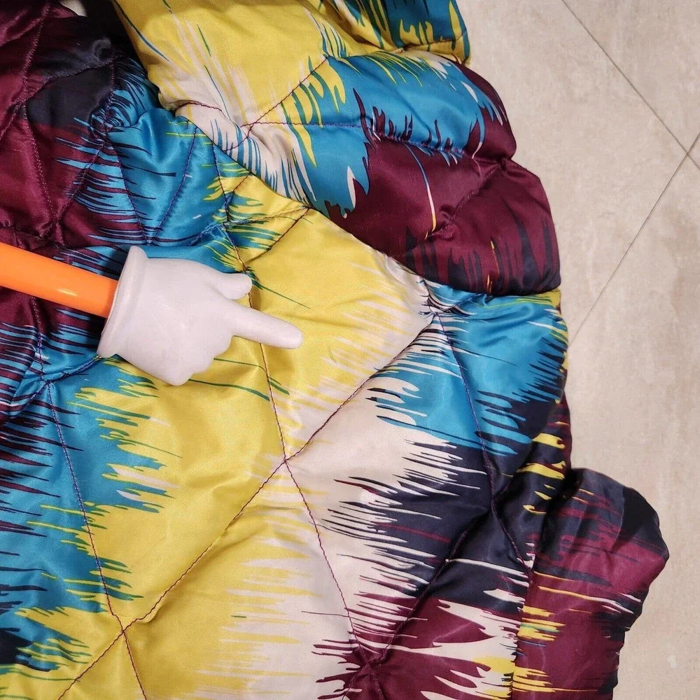 The North‎ Face Girls XL 18 Paint Splatter Multicolor Puffer 550 Quilted Jacket
